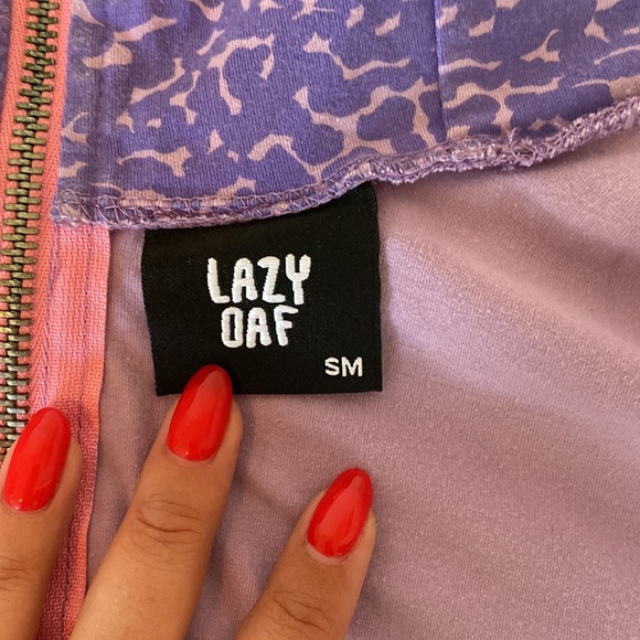 *Old School Oaf* Lazy Oaf Purple Print Skater Skirt - Picture 7 of 11